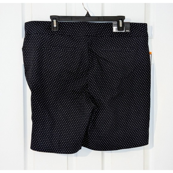 Hilary Radley Bermuda Shorts Polka Dot Pull On Knit Stretch XXL Navy White NWT - Picture 3 of 9